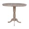 International Concepts Round 36 in Rd Top Pedestal Table, 12 in Leaf, 40.9 inH, Adjust Ht, Washed Gray Taupe, 36 W, 48 L, Wood K09-36RXT-6B-2 - alternate 6